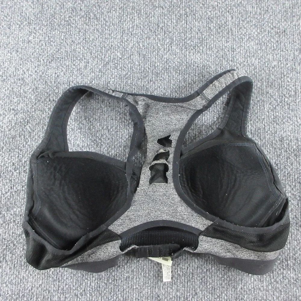 Victoria's Secret VSX Sports Bra Womens 34B Gray Racerback Padded Mesh Athletic